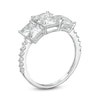 Thumbnail Image 2 of Sterling Silver CZ Tri-Baguette Cut Bridal Ring Set - Size 7
