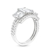 Thumbnail Image 2 of Cubic Zirconia Tri-Baguette Cut Bridal Ring Set in Solid Sterling Silver - Size 7