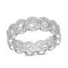 Thumbnail Image 0 of Cubic Zirconia Round Halo Ring in Solid Sterling Silver - Size 7