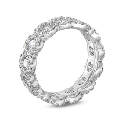 Cubic Zirconia Round Halo Ring in Solid Sterling Silver - Size 7