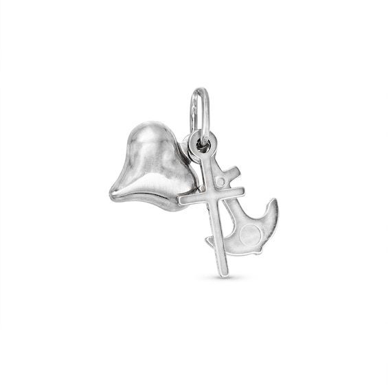 Faith Hope and Charity Cluster Necklace Charm in Sterling Silver