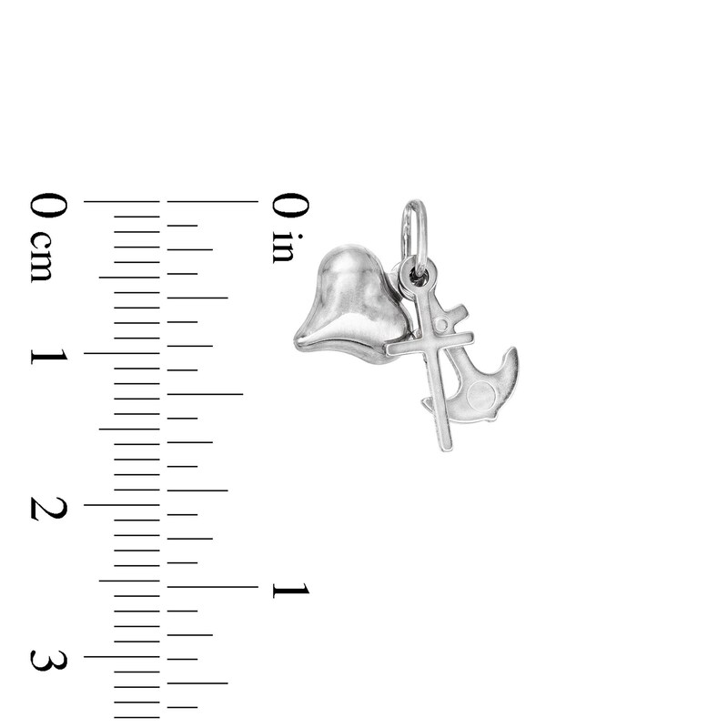 Main Image 2 of Faith Hope and Charity Cluster Necklace Charm in Sterling Silver