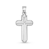 Thumbnail Image 1 of Sterling Silver Defined Round Edge Cross Necklace Charm