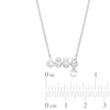 Thumbnail Image 1 of Cubic Zirconia Four Stone Love Small Dangle Heart Pendant Necklace in Sterling Silver - 18"