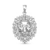 Thumbnail Image 1 of Cubic Zirconia Small Detail Lion Head Necklace Charm in Sterling Silver