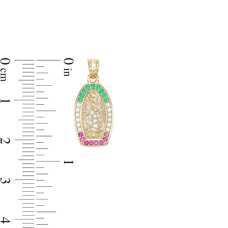 Main Image 2 of 10K Gold CZ Our Lady of Guadalupe Necklace Charm