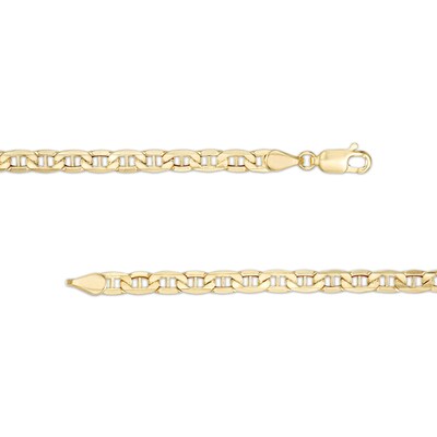 10K Hollow Gold Mariner Chain Made in Italy - 18"