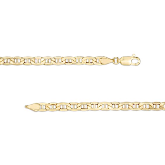 10K Hollow Gold Mariner Chain Made in Italy - 18"