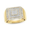 Thumbnail Image 0 of 1/2 CT. T.W. Diamond Square Ring in Sterling Silver with 14K Gold Plate