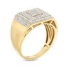 1/2 CT. T.W. Diamond Square Ring in Sterling Silver with 14K Gold Plate - Size 9