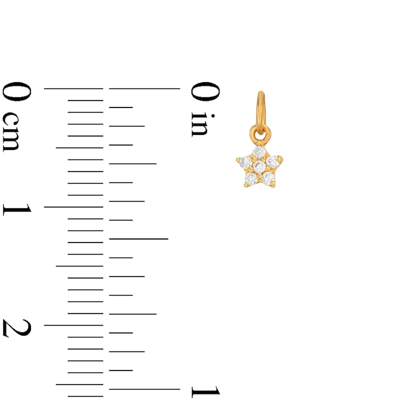 Cubic Zirconia Star Bracelet Charm in 14K Semi-Solid Gold
