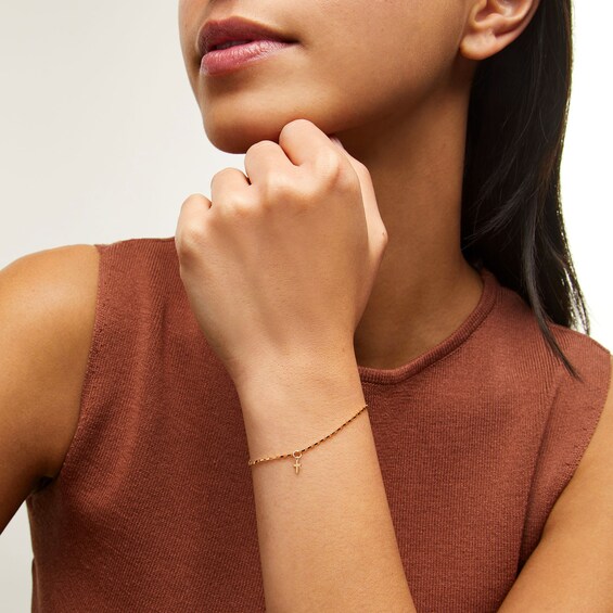 Cross Bracelet Charm in 14K Semi-Solid Gold