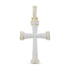 Thumbnail Image 0 of 1/4 CT. T.W. Diamond Pavé Bold Cross Necklace Charm in Sterling Silver with 14K Gold Plate