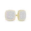 Thumbnail Image 0 of 1/4 CT. T.W. Diamond Rope Edge Stud Earrings in Sterling Silver with 14K Gold Plate