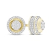 Thumbnail Image 0 of 1/6 CT. T.W. Diamond Raised Round Stud Earrings in Sterling Silver with 14K Gold Plate