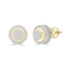 Thumbnail Image 0 of 1/6 CT. T.W. Diamond Raised Round Stud Earrings in Sterling Silver with 14K Gold Plate