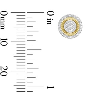 1/6 CT. T.W. Diamond Raised Round Stud Earrings in Sterling Silver with 14K Gold Plate