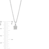 1/10 CT. T.W. Diamond Square Cluster Necklace in Sterling Silver