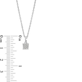 1/10 CT. T.W. Diamond Square Cluster Necklace in Sterling Silver