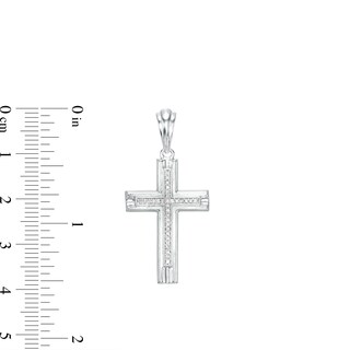1/5 CT. T.W. Diamond Cross Necklace Charm in Sterling Silver