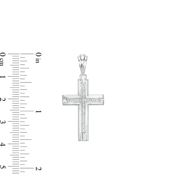 1/5 CT. T.W. Diamond Cross Necklace Charm in Sterling Silver