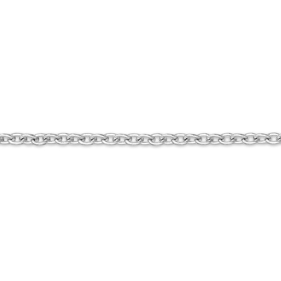 14K Solid White Gold Permanent Open Cable Chain