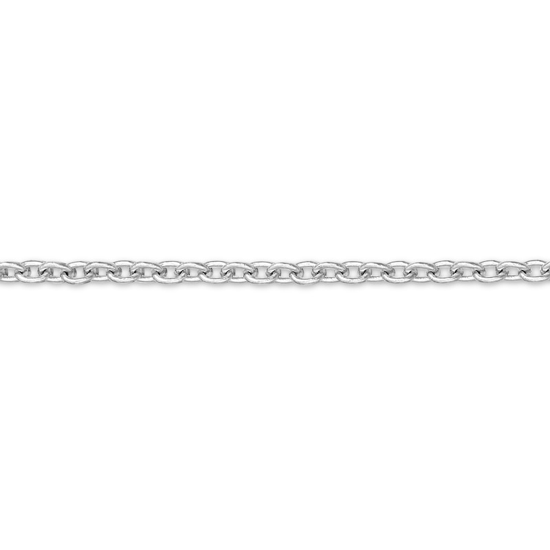 14K Solid White Gold Permanent Open Cable Chain