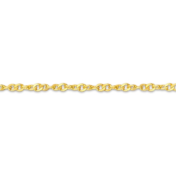 14K Solid Gold Permanent Piatto Curb Chain