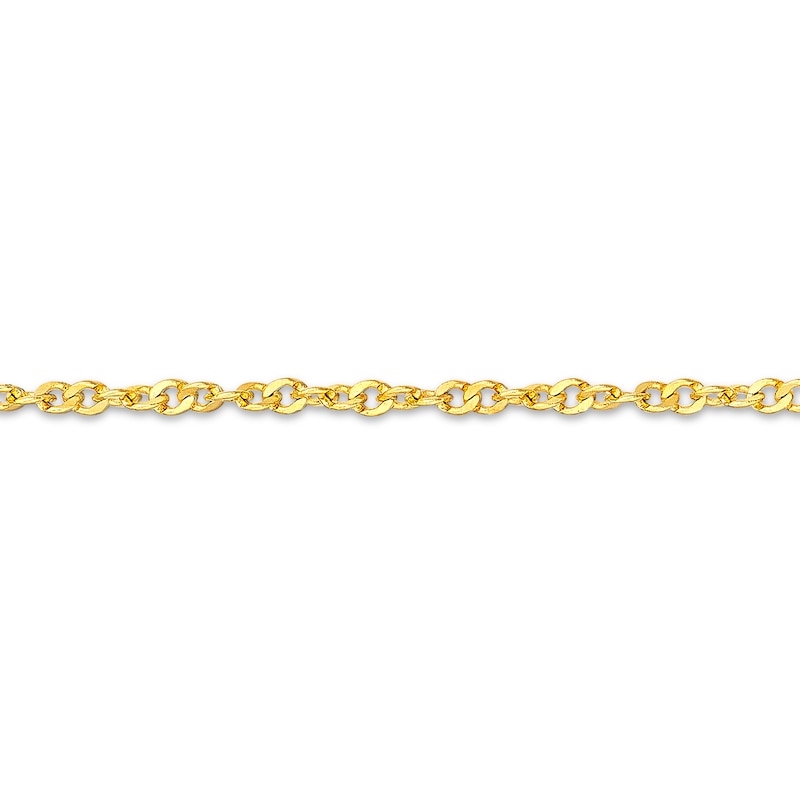 14K Solid Gold Permanent Piatto Curb Chain