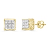 Thumbnail Image 1 of 1/6 CT. T.W. Diamond Square Face Stud Earrings in 10K Gold