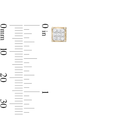1/6 CT. T.W. Diamond Square Face Stud Earrings in 10K Gold