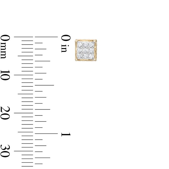 1/6 CT. T.W. Diamond Square Face Stud Earrings in 10K Gold