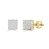 Thumbnail Image 0 of 1/4 CT. T.W. Diamond Greek Gallery Stud Earrings in 10K Gold