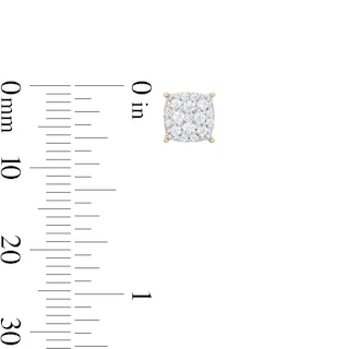 1/4 CT. T.W. Diamond Greek Gallery Stud Earrings in 10K Gold