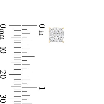 1/4 CT. T.W. Diamond Greek Gallery Stud Earrings in 10K Gold