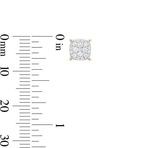 1/4 CT. T.W. Diamond Greek Gallery Stud Earrings in 10K Gold