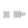 Thumbnail Image 1 of 1/6 CT. T.W. Diamond Square Crown Stud Earrings in Sterling Silver