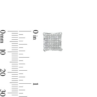 1/4 CT. T.W. Diamond Square Earrings in Sterling Silver