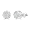 Thumbnail Image 1 of 1/4 CT. T.W. Diamond Crown Cluster Stud Earrings in Sterling Silver
