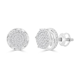 1/4 CT. T.W. Diamond Crown Cluster Stud Earrings in Sterling Silver