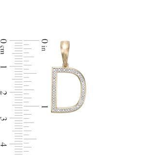 1/20 CT. T.W. Diamond D Initial Necklace Charm in Sterling Silver with 14K Gold Plate