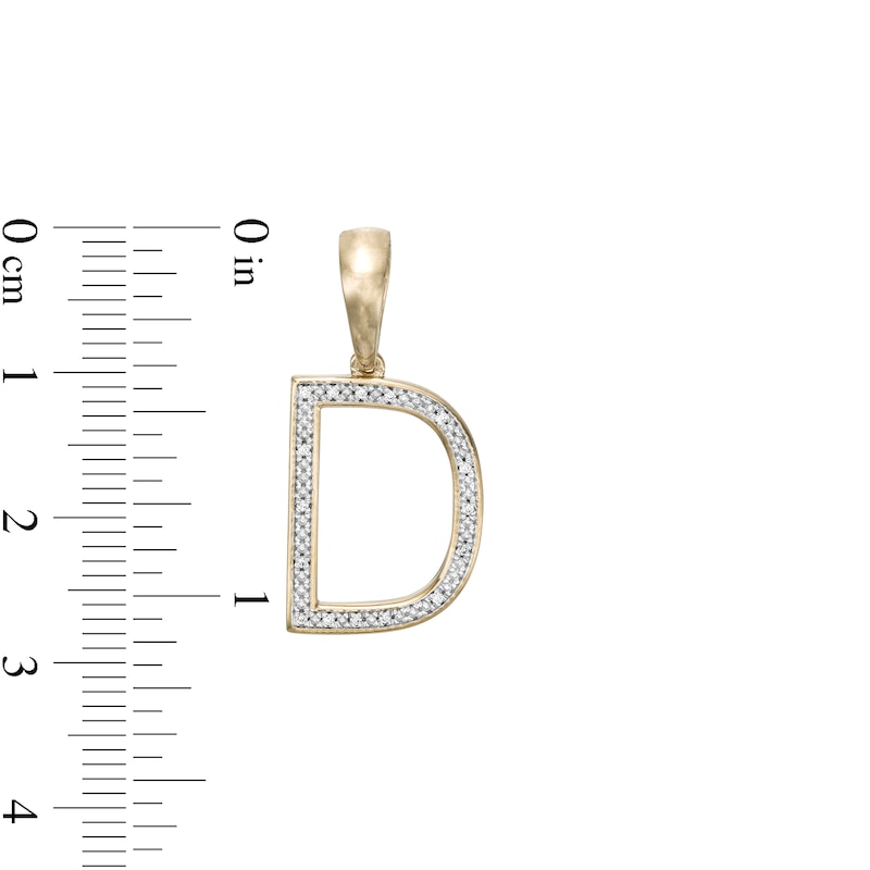 1/20 CT. T.W. Diamond D Initial Necklace Charm in Sterling Silver with 14K Gold Plate