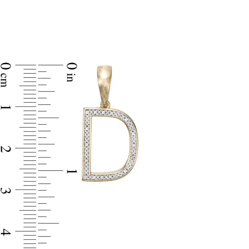 Main Image 2 of 1/20 CT. T.W. Diamond D Initial Necklace Charm in Sterling Silver with 14K Gold Plate