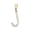 Thumbnail Image 0 of 1/20 CT. T.W. Diamond J Initial Necklace Charm in Sterling Silver with 14K Gold Plate