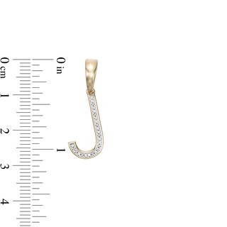 1/20 CT. T.W. Diamond J Initial Necklace Charm in Sterling Silver with 14K Gold Plate