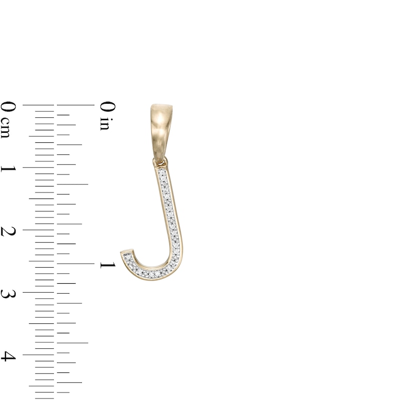 1/20 CT. T.W. Diamond J Initial Necklace Charm in Sterling Silver with 14K Gold Plate