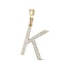 Thumbnail Image 1 of 1/20 CT. T.W. Diamond K Initial Necklace Charm in Sterling Silver with 14K Gold Plate