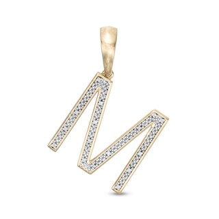 1/20 CT. T.W. Diamond Initial Necklace Charm in Sterling Silver with 14K Gold Plate