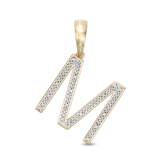 1/20 CT. T.W. Diamond Initial Necklace Charm in Sterling Silver with 14K Gold Plate