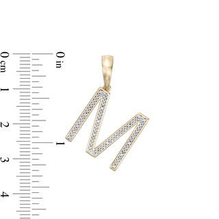 1/20 CT. T.W. Diamond Initial Necklace Charm in Sterling Silver with 14K Gold Plate